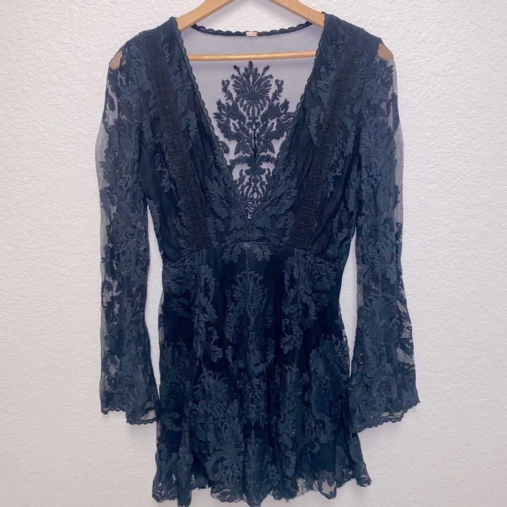 Black Lace Free People Mini Dress